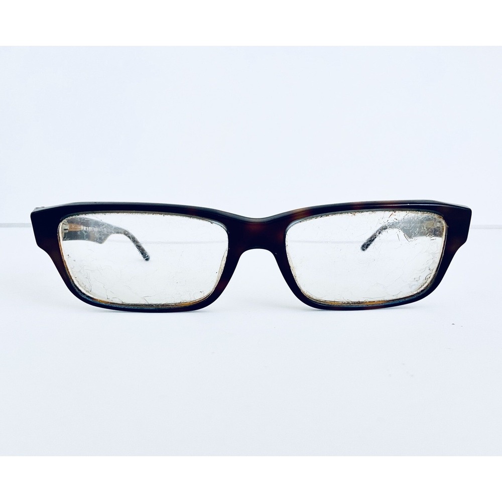 Prada Black Brown Tortoise Rectangular Glasses Italy VPR 16M 53 16 140 ZXH-10